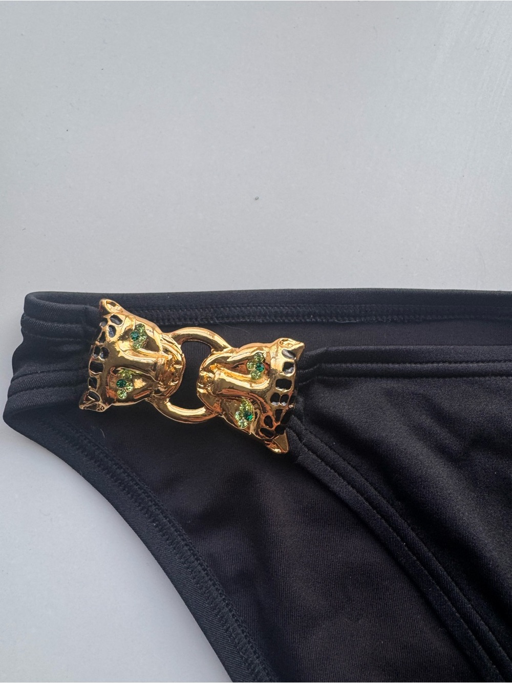 Victoria's Secret Archives Toggle leopard Bikini Bottom Black & Gold Hardware  M - Picture 2 of 3